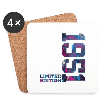 75. GEBURTSTAG 75 JAHRE LIMITED EDITION 1951 - Untersetzer (4er-Set) - Weiß - Vorne