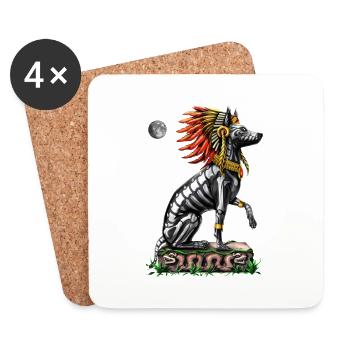 Chien Aztèque Xolo - Dessous de verre (lot de 4) - blanc - Devant