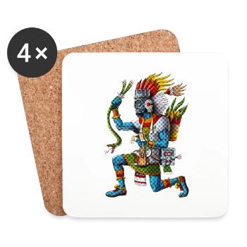 Antiker Aztekengott Tlaloc - Untersetzer (4er-Set) - Weiß - Vorne