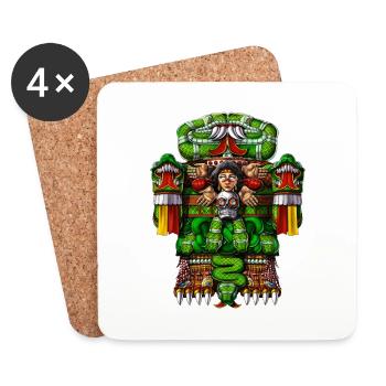 Aztekische Göttin Coatlicue - Untersetzer (4er-Set) - Weiß - Vorne