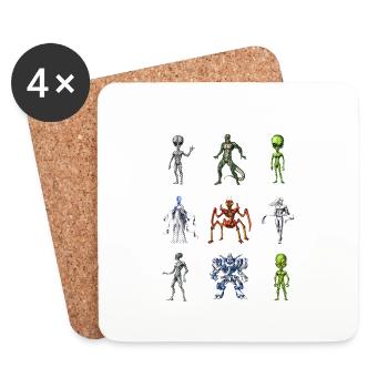Espèces exotiques - Dessous de verre (lot de 4) - blanc - Devant
