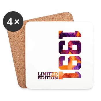 ÉDITION LIMITÉE 1991 35 ANS 35E ANNIVERSAIRE - Dessous de verre (lot de 4) - blanc - Devant