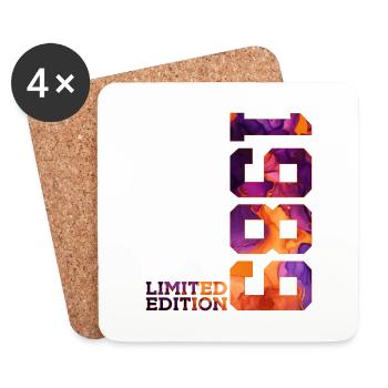 ÉDITION LIMITÉE 1989 37 ANS 37E ANNIVERSAIRE - Dessous de verre (lot de 4) - blanc - Devant