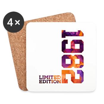 44. GEBURTSTAG 44 JAHRE LIMITED EDITION 1982 - Untersetzer (4er-Set) - Weiß - Vorne