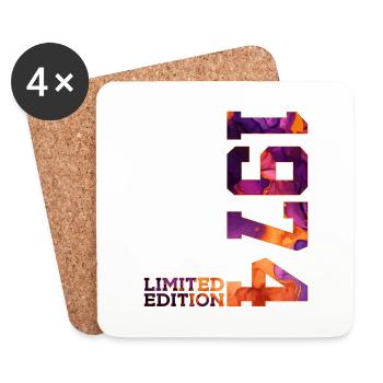 ÉDITION LIMITÉE 1974 52 ANS 52E ANNIVERSAIRE - Dessous de verre (lot de 4) - blanc - Devant