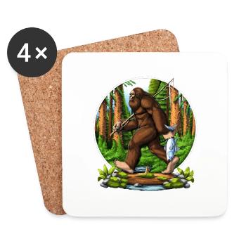 Bigfoot-Angeln - Untersetzer (4er-Set) - Weiß - Vorne