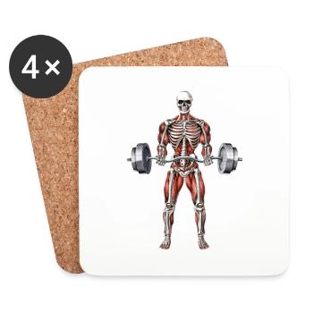Entraînement de remise en forme du squelette - Dessous de verre (lot de 4) - blanc - Devant