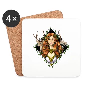 Greek Goddess Artemis - Coasters (set of 4) - white - Front