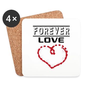 Liebe Forever I Love You Herz Hearts Wahre Liebe - Untersetzer (4er-Set) - Weiß - Vorne