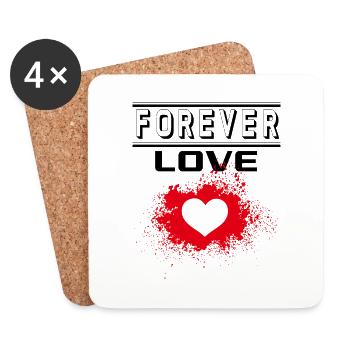Liebe Forever I Love You Herz Hearts Wahre Liebe - Untersetzer (4er-Set) - Weiß - Vorne