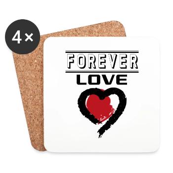 Liebe Forever I Love You Herz Hearts Wahre Liebe - Untersetzer (4er-Set) - Weiß - Vorne