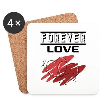 Liebe Forever I Love You Herz Hearts Wahre Liebe - Untersetzer (4er-Set) - Weiß - Vorne