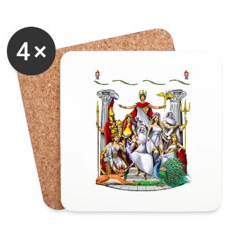 Mythologie grecque Dieux - Dessous de verre (lot de 4) - blanc - Devant