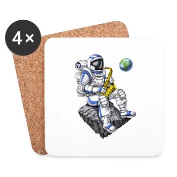 Astronaut Saxophone Player - Coasters (set of 4) - white - Front