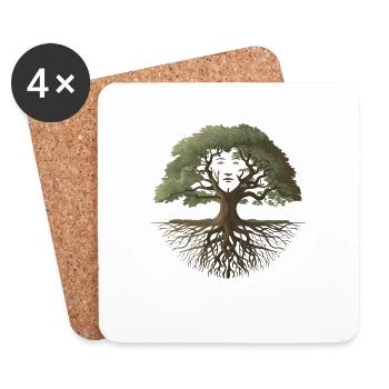 Baum des Lebens für Naturliebhaber Naturfreunde - Untersetzer (4er-Set) - Weiß - Vorne