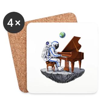 Space Astronaut Pianist - Coasters (set of 4) - white - Front