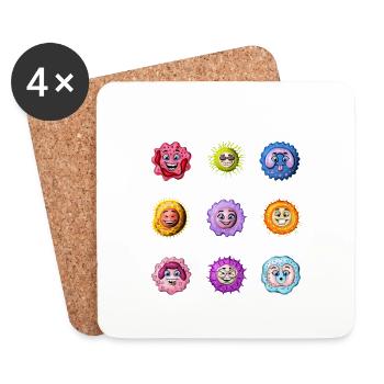 Biology Immune System Cells - Coasters (set of 4) - white - Front