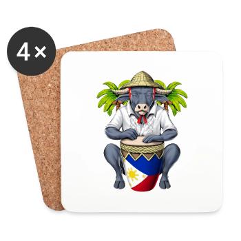 Philippines Carabao - Dessous de verre (lot de 4) - blanc - Devant