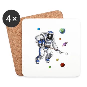 Astronaut Pool Spieler - Untersetzer (4er-Set) - Weiß - Vorne
