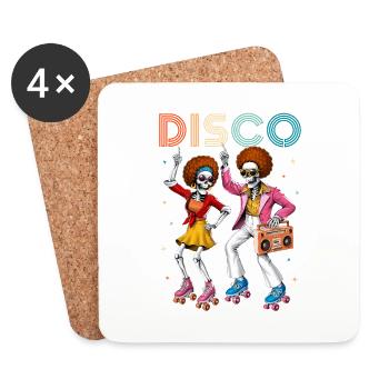 Soirée dansante disco - Dessous de verre (lot de 4) - blanc - Devant