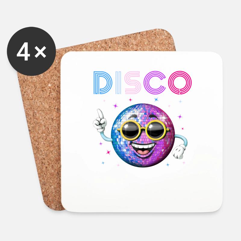 Disco Ball - Coasters (set of 4) - white
