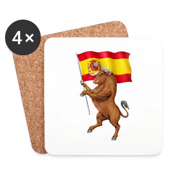 Spanischer Stier - Untersetzer (4er-Set) - Weiß - Vorne