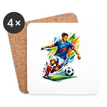 Geometric Football Explosion - Coasters (set of 4) - white - Front