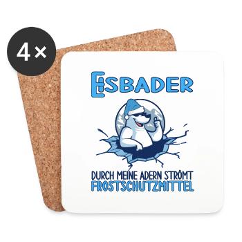 eisbaden winterschwimmen frostschutzmittel winter - Untersetzer (4er-Set) - Weiß - Vorne