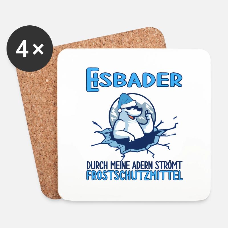 eisbaden winterschwimmen frostschutzmittel winter - Untersetzer (4er-Set) - Weiß