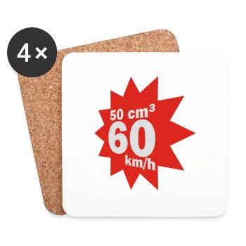 50 ccm, 60 km/h - Untersetzer (4er-Set) - Weiß - Vorne