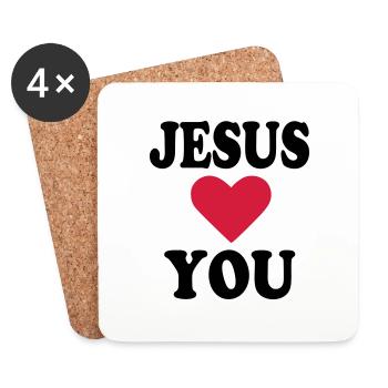 Jesus - Dessous de verre (lot de 4) - blanc - Devant