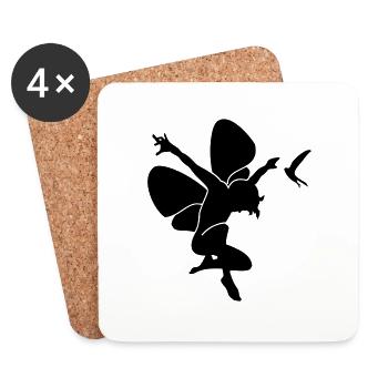 l'elfe et le martinet / elf 'n swallow (1c) - Dessous de verre (lot de 4) - blanc - Devant
