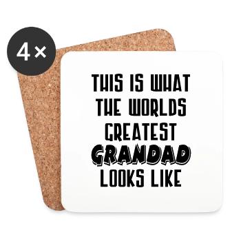 Worlds Greatest Opa - Untersetzer (4er-Set) - Weiß - Vorne