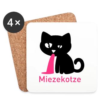 Miezekotze - Untersetzer (4er-Set) - Weiß - Vorne