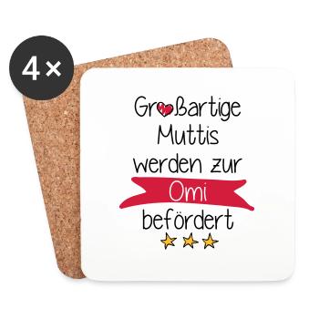 Großartige Muttis - Untersetzer (4er-Set) - Weiß - Vorne
