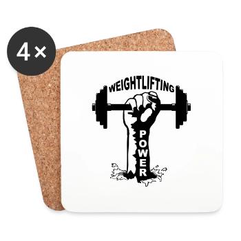 weightlifting - Coasters (set of 4) - white - Front