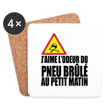 Pneu le matin - Dessous de verre (lot de 4) - blanc - Devant