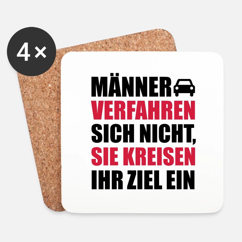 Männer verfahren sich nicht, sie kreisen ein - Untersetzer (4er-Set) - Weiß