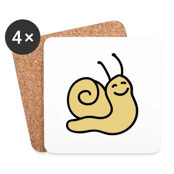 Cheerful Snail - Coasters (set of 4) - white - Front