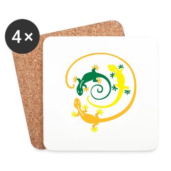 Gecko Spirale - Untersetzer (4er-Set) - Weiß - Vorne