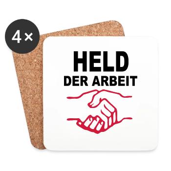 Held der Arbeit - Untersetzer (4er-Set) - Weiß - Vorne