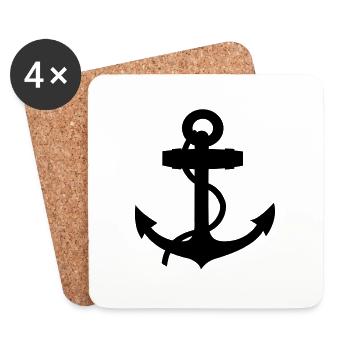 anchor - Coasters (set of 4) - white - Front