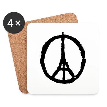 EIFELTURM, JE SUIS PARIS, PEACE PARIS 2015 - Untersetzer (4er-Set) - Weiß - Vorne