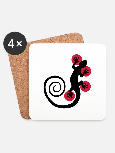 HOT SPOT GECKO - Coasters (set of 4) - white