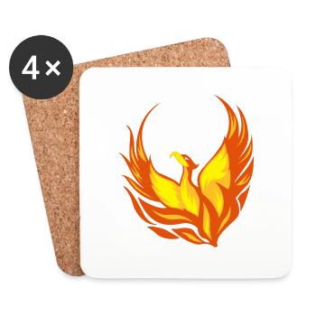 Feuervogel Phönix Flammen Federn - Untersetzer (4er-Set) - Weiß - Vorne