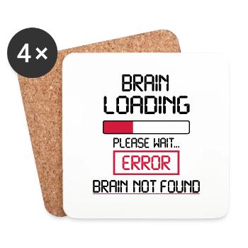 brain loading error - Coasters (set of 4) - white - Front