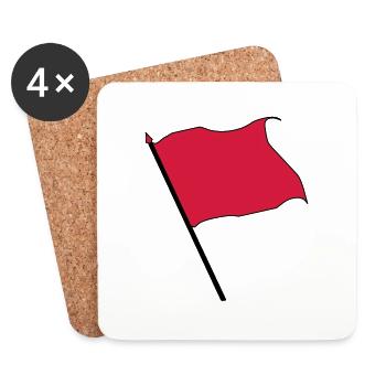 red flag - Coasters (set of 4) - white - Front