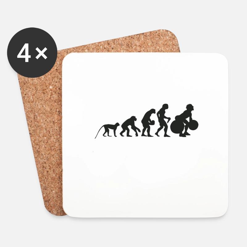 Evolution Gewichtheben - Untersetzer (4er-Set) - Weiß