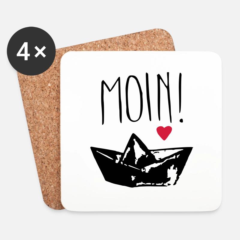 moin herz - Untersetzer (4er-Set) - Weiß