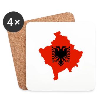 Kosovo Albanien - Untersetzer (4er-Set) - Weiß - Vorne
